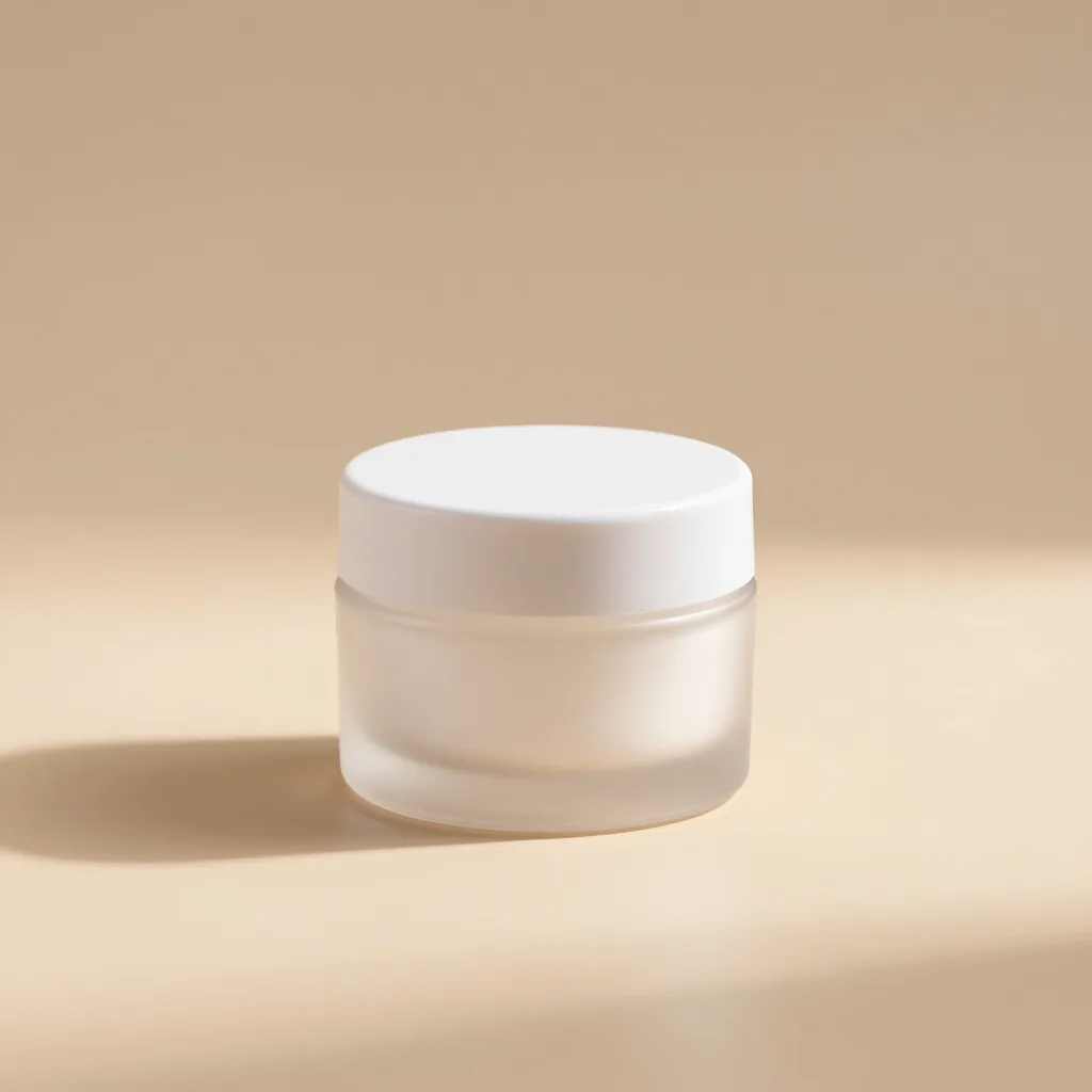 A small travel jar of beldi on a light background