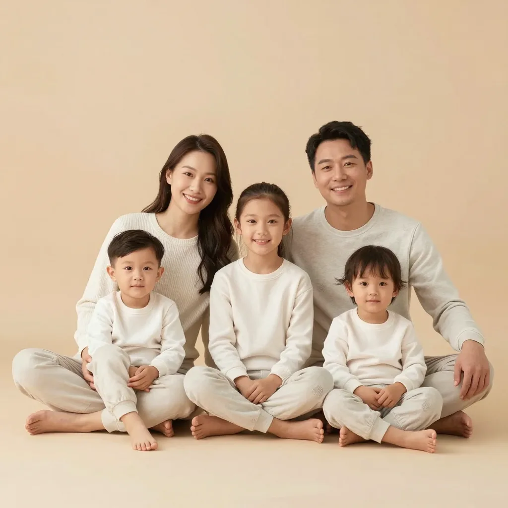 A family beldi set on a light background